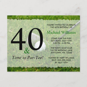 40th Golf Birthday Party Invitation
