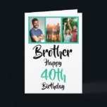40th happy birthday brother photo collage Card<br><div class="desc">🌶️ Put a smile on a face with this awesome 40th birthday brother photo collage card. - Simply click to personalize this design 🔥 My promises - This design is unique and is designed with you in mind 🙏 Thank you for supporting my small business - If you would like...</div>