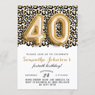 40th Leopard Fabulous Glam Birthday Invitation
