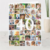 40th or Any Age Photo Collage Big Birthday Card (Front)