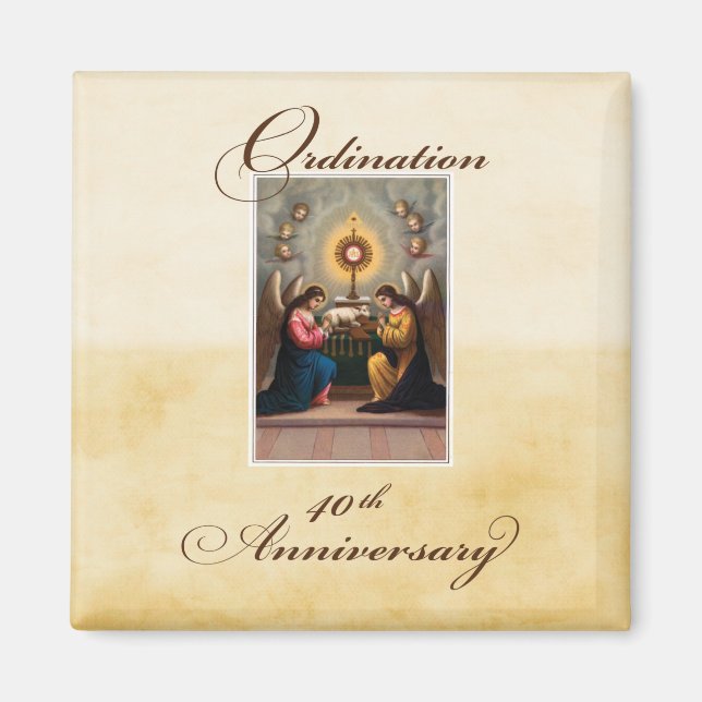 40th Ordination Anniversary Angels at Altar Magnet (Front)