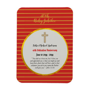 40th Ordination Anniversary Priest Ruby Jubilee Magnet