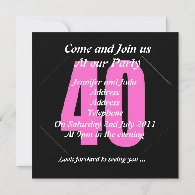 40th Party Invitation (Front)
