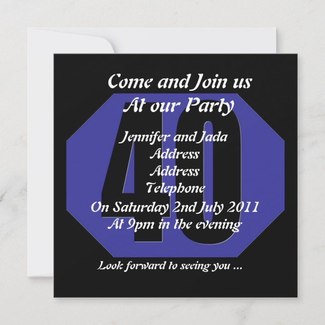 40th party invitation template (Front)