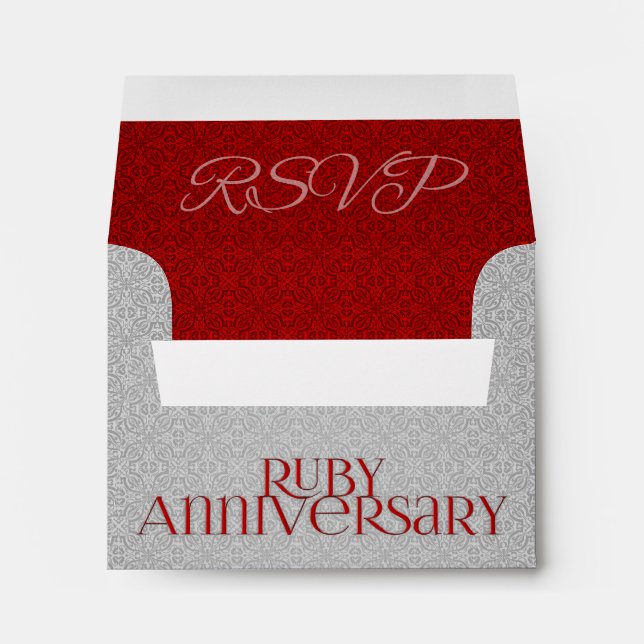 40th Ruby Anniverary Party RSVP Envelopes (Back (Bottom))
