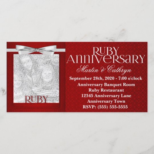 Ruby Anniversary Invitation Cards 8