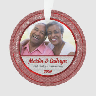 40th Ruby Anniversary   Photo Ornament