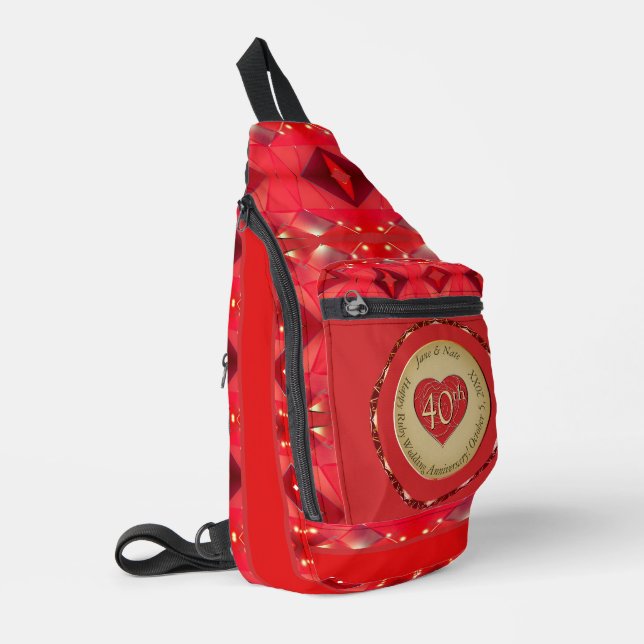 40th Ruby Anniversary Print Cut Sew Bag (Left Corner)