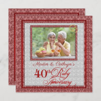 40th Ruby Anniversary Red and Silver