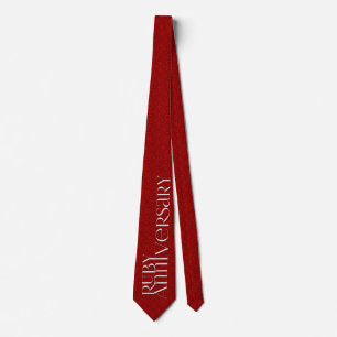 40th Ruby Anniversary Red Damask Tie