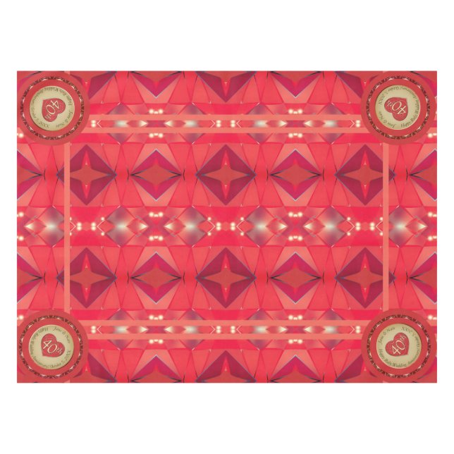 40th Ruby Anniversary Tablecloth (Front (Horizontal))