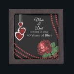 40th Ruby Red Rose Anniversary Gift Box<br><div class="desc">40th Ruby Red Rose Anniversary Design Keepsake Gift Box. Also works well for other events or occasions by simply changing the text. ✔Note: Not all template areas need changed. 📌If you need further customization, please click the "Click to Customize further" or "Customize or Edit Design" button and use our design...</div>