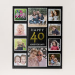 40th Ruby Wedding Anniversary 10 Photo Collage  Jigsaw Puzzle<br><div class="desc">Unique photo collage jigsaw puzzle personalized for 40th ruby wedding anniversary. Make your parents and family happy with this custom photo collage puzzle.</div>