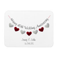 40th Ruby Wedding Anniversary bunting gift/ favor
