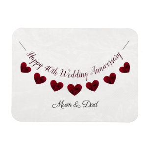 40th Ruby Wedding Anniversary bunting mum & dad Magnet