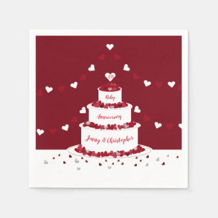 40th ruby wedding anniversary cake and bunting napkin