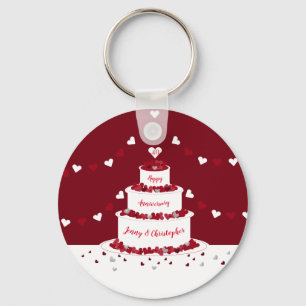 40th ruby wedding anniversary cake design keychain