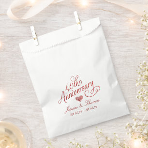 40th Ruby Wedding Anniversary Favour Bag