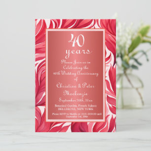 40th Ruby Wedding Anniversary  Invitation