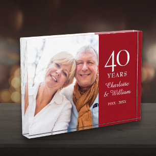 40th Ruby Wedding Anniversary Photo Elegant