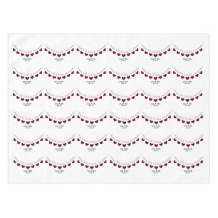 40th Ruby Wedding Anniversary red heart bunting Tablecloth
