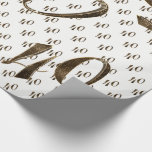 40th Ruby Wedding Anniversary Typography Elegant Wrapping Paper<br><div class="desc">40th Ruby Wedding Anniversary 40 Years 40th Birthday Number 40 Gold Look Typography Elegant Festive Gift Wrapping Paper,  you can change the white background colour</div>