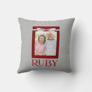 40th Ruby Wedding Annivsersary Photo Throw Pillow