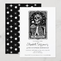 40th Surprise Birthday Party Gothic Tarot Black