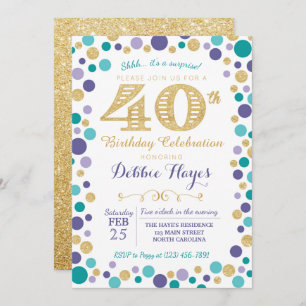 40th Surprise Birthday Party Invitation