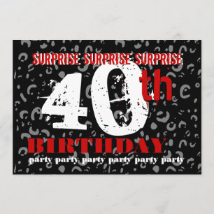 40th SURPRISE Birthday Party Invitation Template