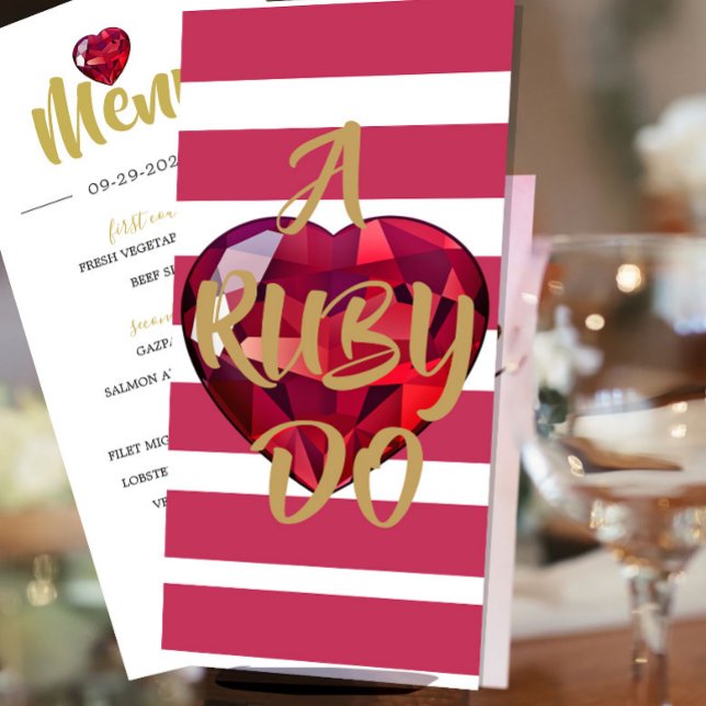 40th Wedding Anniversary A Ruby Do Celebration  Menu (Creator Uploaded)