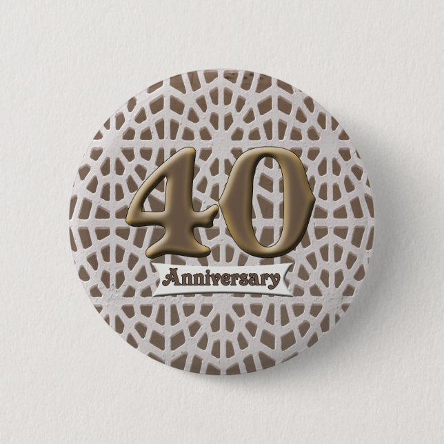 40th Wedding Anniversary Button (Front)