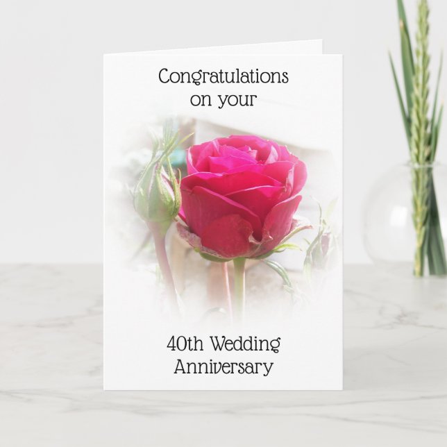 40th Wedding Anniversary Card (Front)