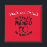 40th Wedding Anniversary Custom Names Ruby Red Magnet<br><div class="desc">Commemorate your fortieth wedding anniversary with this ruby red background,  custom magnet. Personalize the names in black text to your own or the couple celebrating this milestone. Great idea for a party favour too!</div>