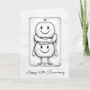 40th Wedding Anniversary Electrical Socket  Card