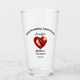 40th Wedding Anniversary Gift Personalized Glass