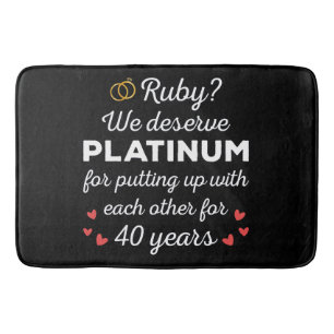 40th Wedding Anniversary I - Ruby Funny Couple Bath Mat