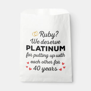 40th Wedding Anniversary I - Ruby Funny Couple Favour Bag