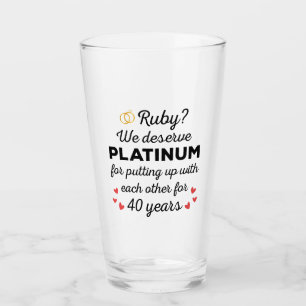 40th Wedding Anniversary I - Ruby Funny Couple Glass