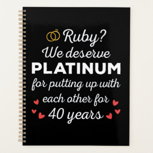 40th Wedding Anniversary I - Ruby Funny Couple Planner