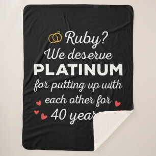 40th Wedding Anniversary I - Ruby Funny Couple Sherpa Blanket