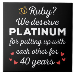 40th Wedding Anniversary I - Ruby Funny Couple Tile