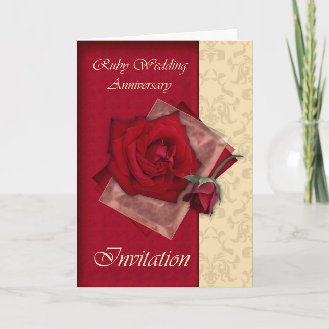 40th Wedding Anniversary Invitation Card (Front)