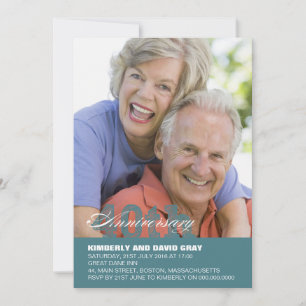 40th Wedding Anniversary Invitation in Blue