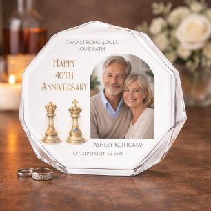 40th Wedding Anniversary King Queen Gift Keepsake Photo Block