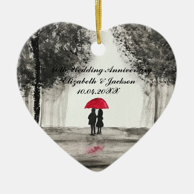 40th Wedding Anniversary Milestone Mr And Mrs Ceramic Ornament (Front)