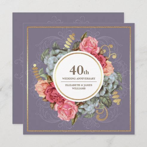 40th Anniversary Invitations | Zazzle CA