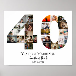 40th wedding anniversary photo montage collage poster