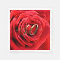 40th Wedding Anniversary Red Roses Heart Elegant