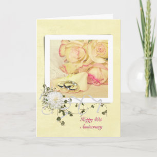 40th Wedding Anniversary Roses Card